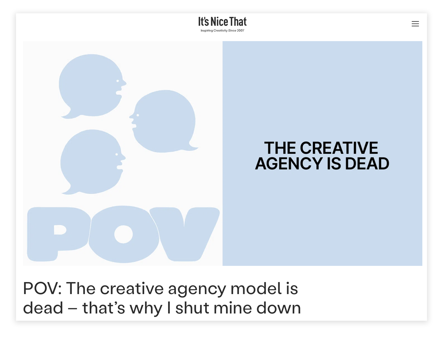 POV: The creative agency model is dead – that’s why I shut mine down, it's nice that 글 제목